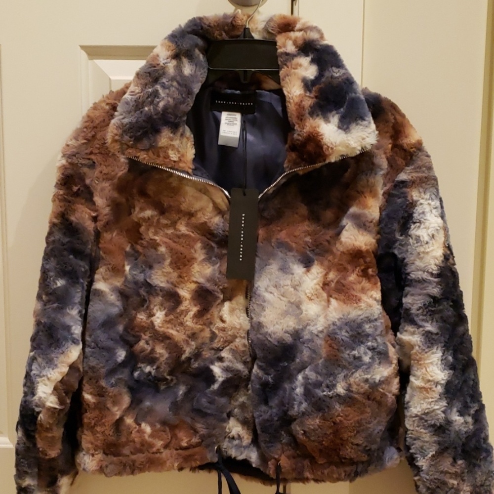Know.One.Cares beautiful faux fur bomber jacket